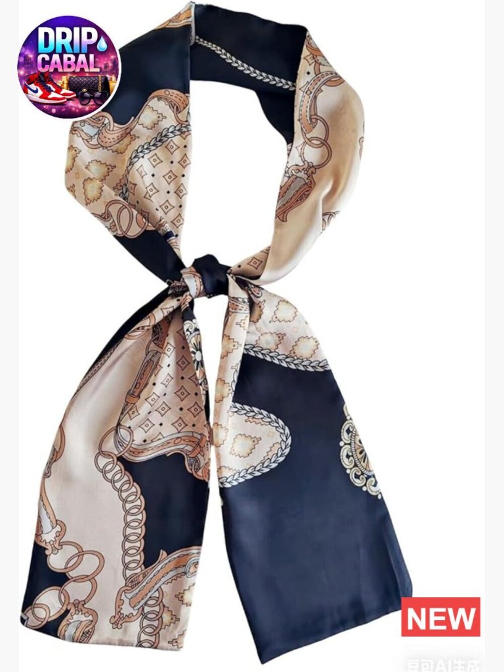 Satin Silk Like Hair Scarf Long Wrap for Handbags Accessories 59 inch